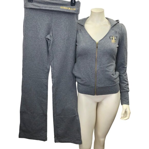 GUESS ZIP HOODIE & STRAIGHT‎ LEG SWEAT PANTS SET   Sm NWT - Picture 3 of 13